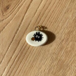 The Soot Spirit - Handmade Porcelain & 24K Gold Lustre Pendant